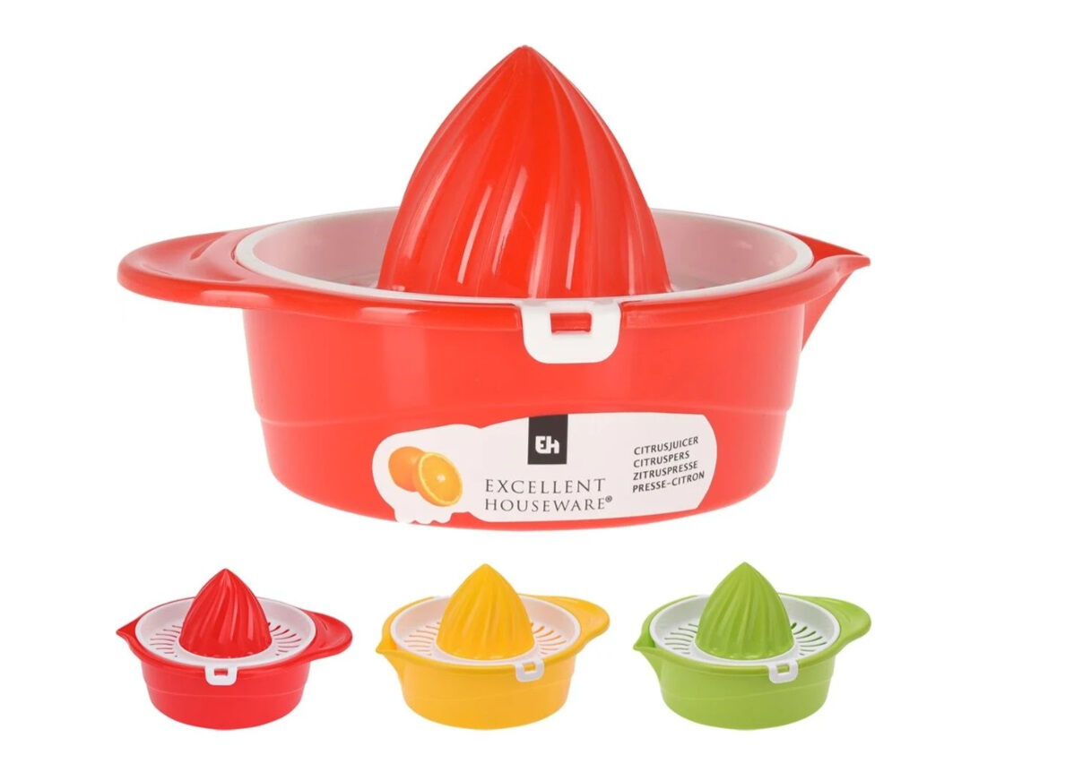 Set 3 storcatoare citrice Excellent Houseware, plastic, 14x12x7.5 cm, 220 ml, multicolor