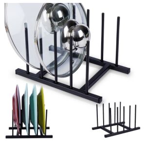 Suport pentru farfurii si capace Excellent Houseware, metal, 20x12.5x12 cm, negru 135764258 - Depozitare și organizare