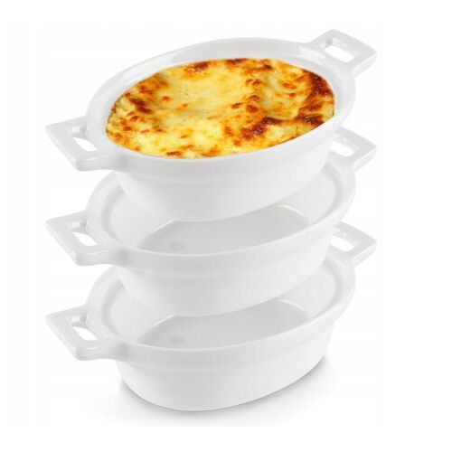 Kiváló Háztartási Készlet 3 db-os ramekin, porcelán, 14x9x4 cm, 130 ml, ovális 135764249