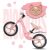 Ricokids FUNNU ružový balančný bicykel s roztomilým mačacím dizajnom na sedadle