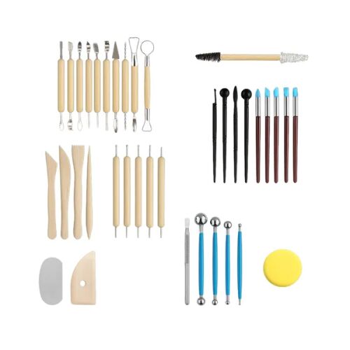 Maaleo 26135 agyag szobrászati eszköz készlet, különböző eszközök fehér háttéren.