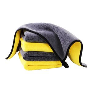 EMESZON® čistá a super savá utierka z mikrovlákna, 30x30 cm, 800 GSM, na čistenie áut, okien, monitorov, sivožltá