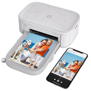 HP Sprocket Studio Plus fotónyomtató családi fotót nyomtat okostelefonról - Nyomtató & Szkenner