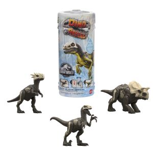 Figurka niespodzianka Jurassic World Dino Reveal z dinozaurami zmieniającymi kolor i pojemnikiem - Figura, DIY, Pojazd zdalnie sterowany, Deskorolka elektryczna, Zabawkowy karabin, nabój, Samochód do gier, Autostrada i parking i Figurka bajkowego bohatera