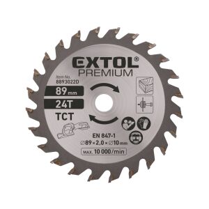 Disc ferastrau circular, EXTOL PREMIUM, 8893022D, ⌀89×2,0×10mm, 24T 135789571 - Accesorii fierăstrău circular manual