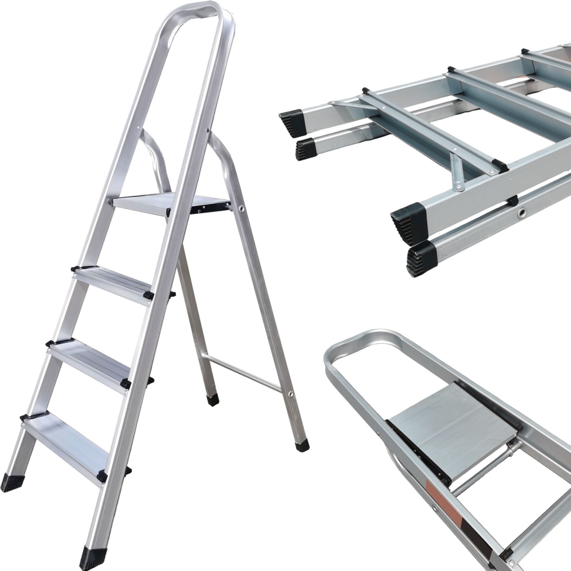 E-shop Hliníkový rebrík Pepita pre domácnosť 4 stupne, 128 cm