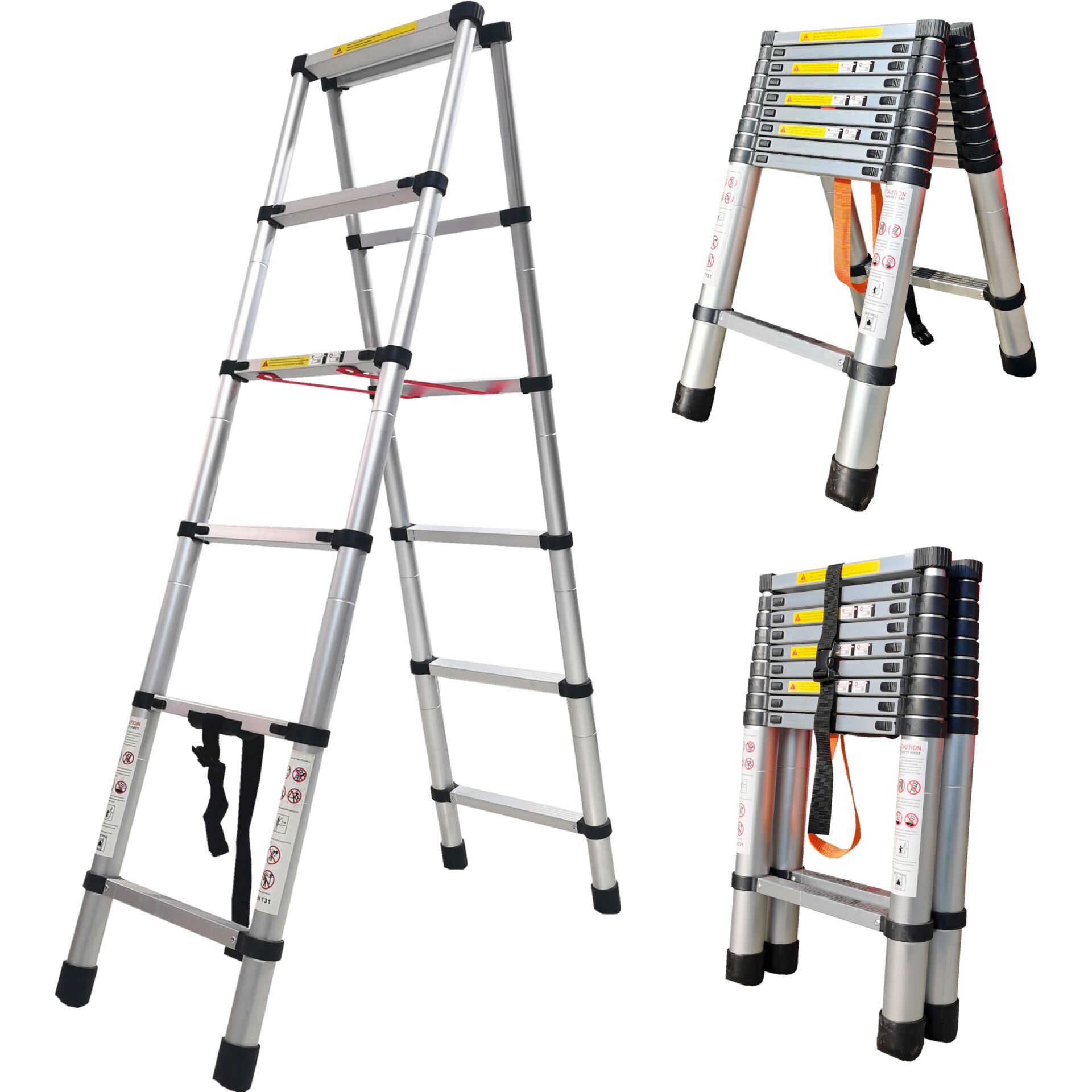 E-shop Teleskopický hliníkový rebrík Pepita 2x6 stupňov, 1,7m+1,7m