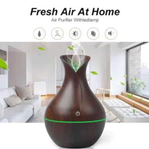 Umidificator aromaterapie cu USB FOXMAG24, 7 culori, ultrasonic, 130ml, stejar brun 141530569