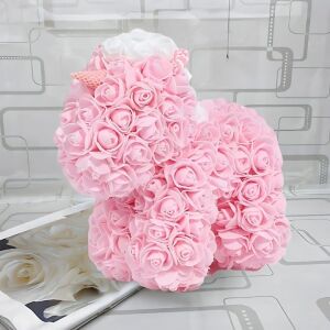 Kézzel Készített Rózsaszín Habszivacs Rózsa Unikornis Virágkompozíció - 40 cm 145730436 - Ajándék ötlet Valentin-napra