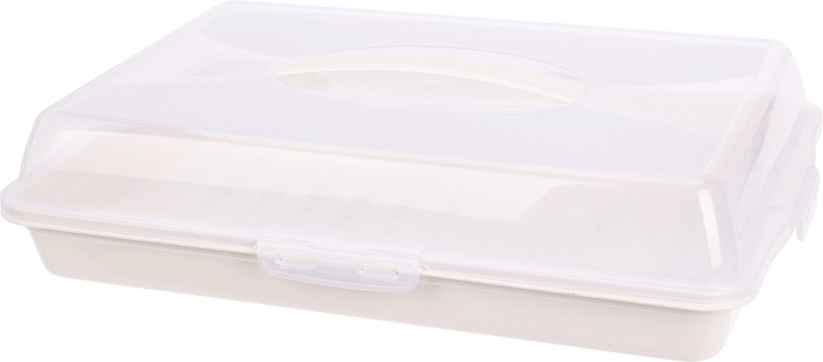 Tava servire si transport prajituri Excellent Houseware, polipropilena, 44x31x10 cm, alb