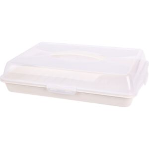 Servírovacia a prepravná miska na koláče Excellent Houseware, polypropylén, 44x31x10 cm, biela 135856606 - Skladovanie jedla