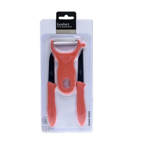 3 darabos Koopman gyümölcs- és zöldséghámozógép készlet, rozsdamentes acél/ABS, piros 135856611