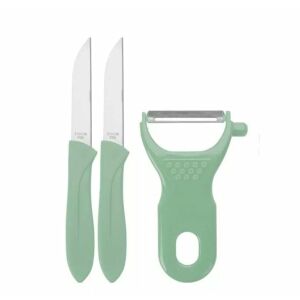 3er-Set Koopman Gemüse- und Obstschäler, Edelstahl/ABS, grün 135856613 - Schälmesser