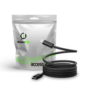 Dreamtech Mágneses fonott kábel fekete USB-C / USB-C 100W 135867600 - Dreamtech