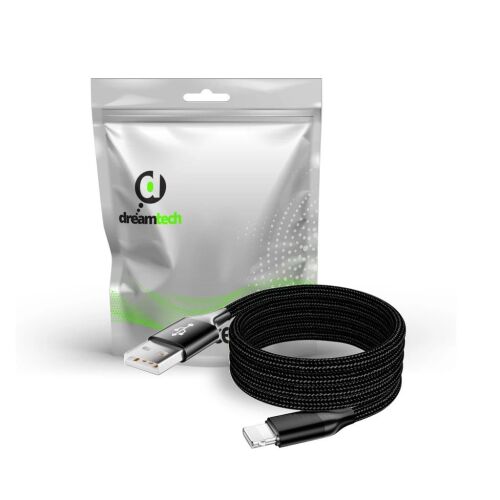 Dreamtech Mágneses fonott kábel fekete USB-A / Lightning 135868382