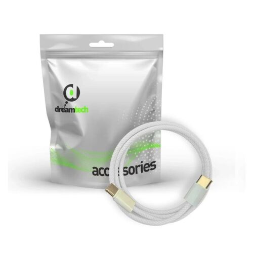 Dreamtech PD fonott kábel fehér USB-C / USB-C 3A 60W 2M 135868602