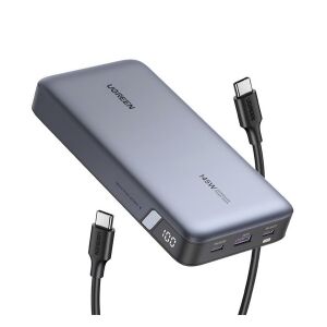 UGREEN PB205 vésztöltő USB+2 Type-C aljzat 25000mAh, LED kijelző, SÖTÉTSZÜRKE 135890966 - Ugreen