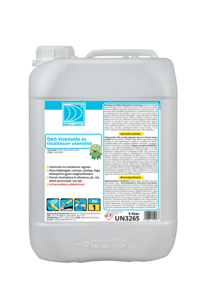 Brilliance® ÖKO Vízkőoldó és tisztítószer (utántöltő) 5 liter