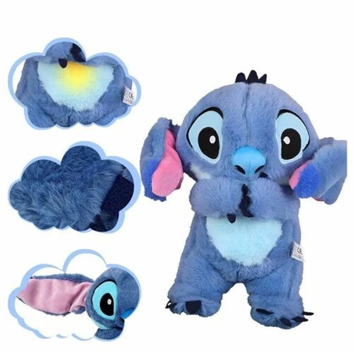 Plyšová hračka Stitch KidMania s dýchacou funkciou, piesňami a svetlom pre deti, koláž