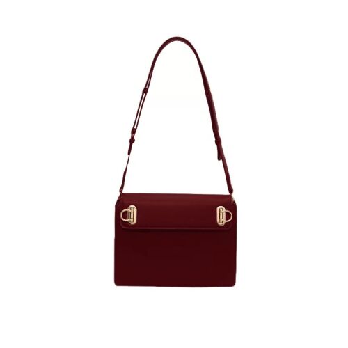 Dollcini piros PU bőr válltáska állítható pánttal