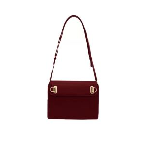 Елегантна дамска чанта за рамо Dollcini, изработена от изкуствена кожа - компактна и класическа за ежедневна употреба, червена