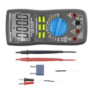 Universelles Digitalmultimeter, True RMS, Auto Range, Temperaturmessung, Erfassungsbereich 0-600 V, max. 10 A, Hogert Technik