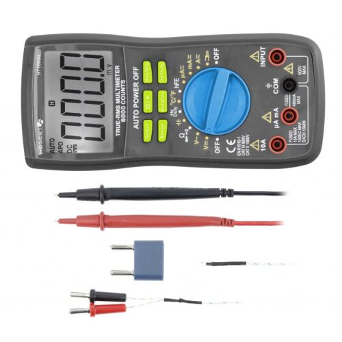 Universelles Digitalmultimeter, True RMS, Auto Range, Temperaturmessung, Erfassungsbereich 0-600 V, max. 10 A, Hogert Technik 135906385
