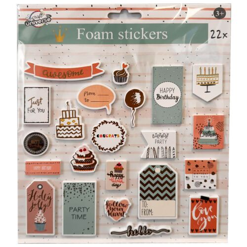 Színes Party Time szivacs matrica 22 db-os 135915694