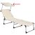 Springos beige sun lounger with adjustable canopy - canopy highlighted