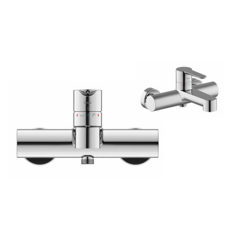 Ravak Puri kádcsaptelep, fali, króm, több szögből