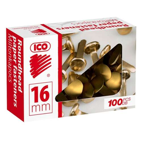 ICO 16 mm kerekfejű papírkapocs, Miltonkapocs, 100 db - Gemkapocs