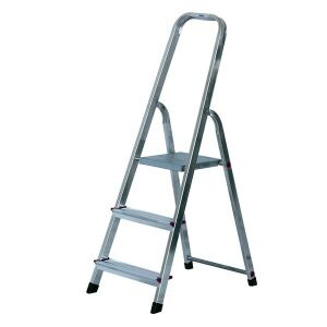 Háztartási létra 2+1 fokos, fellépővel, alumínium 150kg
