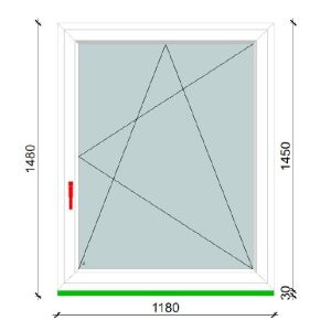 FERRAND 76 AD 1180*1480 mm BNY műanyag ablak jobb