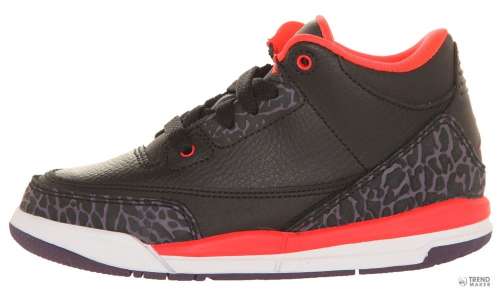 Nike Gyerek Edzőcipő Jordan 3 Retro Ps (28,5) #fekete-piros-szürke 30346901