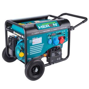 HERON benzin-gázmotoros áramfejlesztő 17LE 8kVA 400/230 V távírányítható 135932864 - Heron