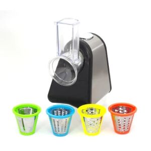 Masina electrica multifunctionala de tocat si maruntit legume si fructe, pentru salate, aperitive si diverse preparate, cu site din inox, picioruse antiaderente, zgomot redus, negru 141590267 - Tocatoare de bucătărie