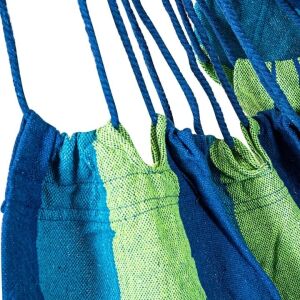 Függő hintaszék párnákkal, kék, 100x120x180cm, textil