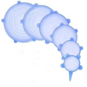 12 db-os Szilikon Fedő Készlet - Rugalmas, Többször Használható, Kék