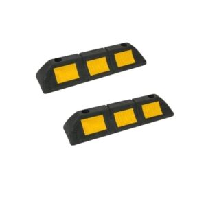 Gumi Kerékütköző Szett - 2 db, Fényvisszaverő Csíkkal, Fekete