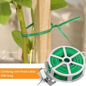 Set 2 role de sarma pentru gradinarit, din sarma si PE, usor de taiat, flexibilitate mare, cu suport si taietor, verde 141561450 - Sfoare