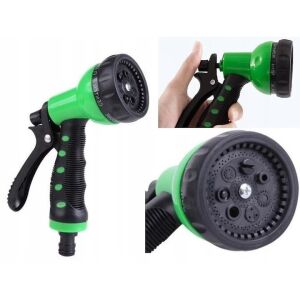 Pistol pentru stropit de gradina, cu 8 functii pentru reglarea jetului de apa, din plastic rezistent, verde/negru 141575328 - Capete de stropire
