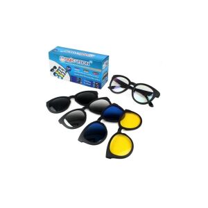Ochelari de soare 3-in-1 cu lentile interschimbabile Magic Vision, FOXMAG24®, Negru 141539519 - Ochelari de soare pentru barbati