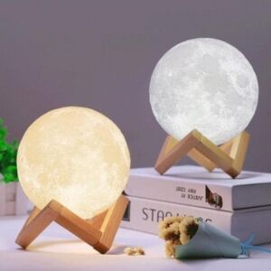 FOXMAG24 Hold Lámpa fa állvánnyal - Éjszakai fény, állítható fényerő