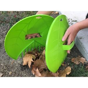 Kézi Levélgyűjtő Szett - 2 db, Műanyag, 36x31 cm, Zöld