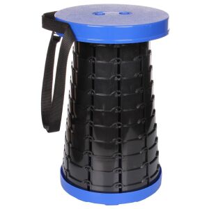 Scaun rotund telescopic, MAKS, portabil, retractabil, extensibil, pliant, pentru outdoor, camping, pescuit, albastru 141586538 - Градински стол
