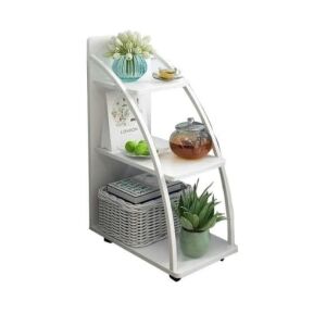 Dekor PVC Oldalsó Asztal - 3 Polcos, Fehér, 77.5x28.5x49.5cm