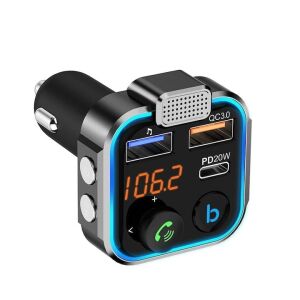 Modulator auto Bluetooth cu conexiune dublă, hands-free, Fastcharge 3.0 și USB Type-C - Transmițătoare
