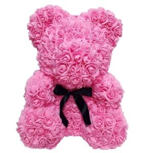 Rózsaszín Rózsa Maci - 40 cm, Habrózsából, Ajándékdobozban 145730428 - Ajándék ötlet Valentin-napra