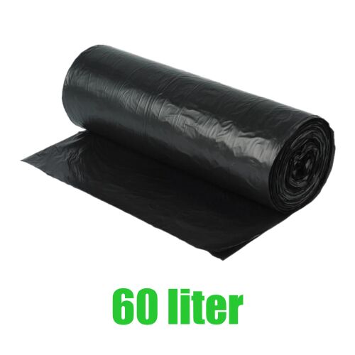 Szemeteszsák 60/65 liter 60 x 70 cm 20 db/tekercs fekete 135995913