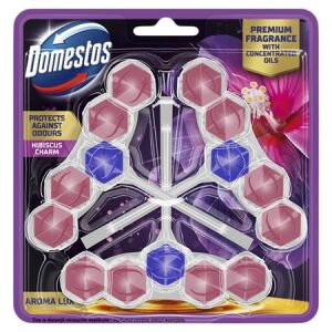 WC frissítő blokk, 3 db-os, DOMESTOS "Aroma Lux", hibiszkusz 136002667 - WC illatosító
